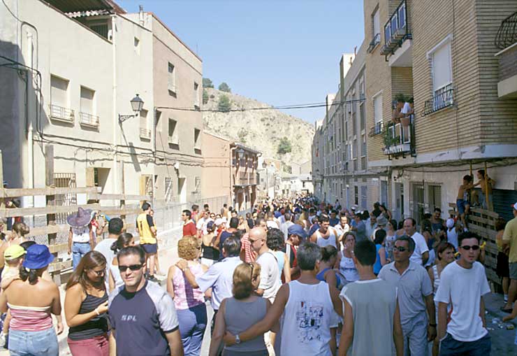 Multitud en la calle Barrio Nuevo