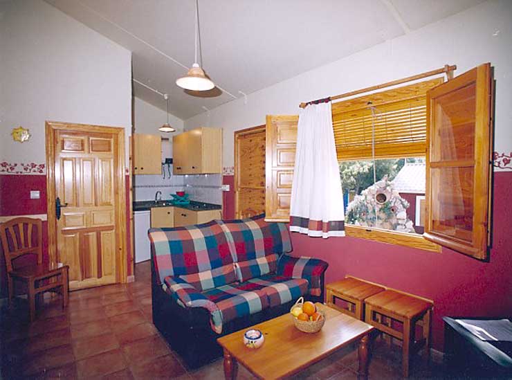 Interior de una cabaña