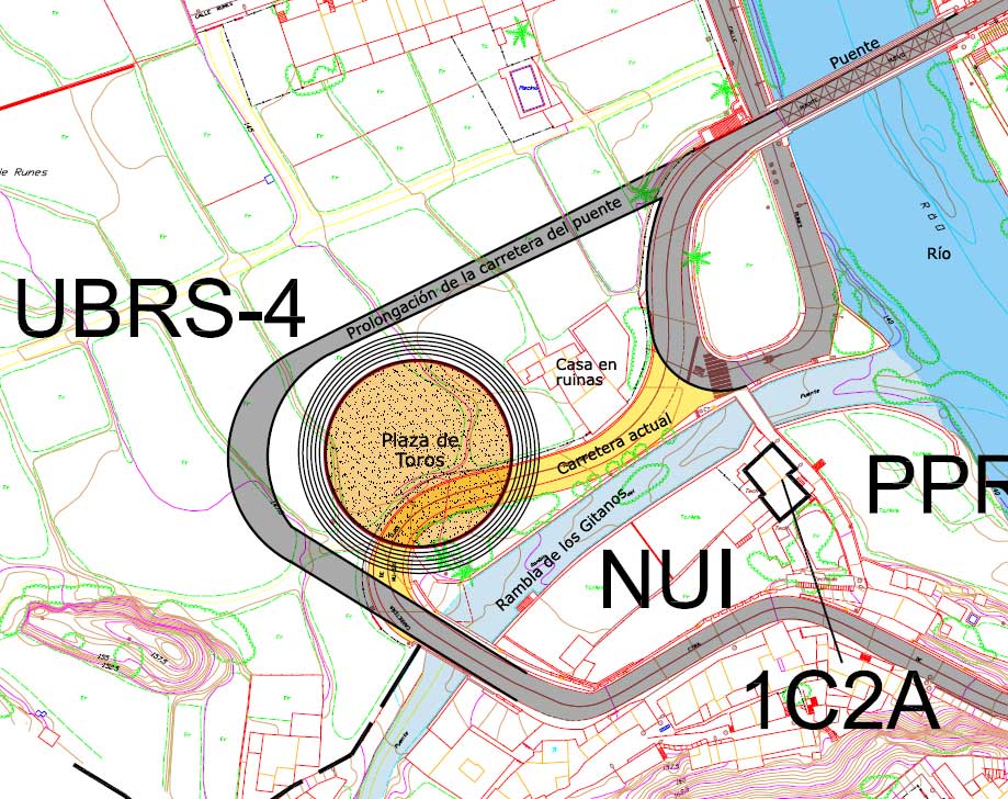 Plano del emplazamiento de la nueva plaza de toros cubierta