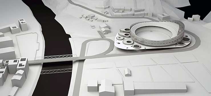Maqueta del auditorio y plaza de toros cubierta